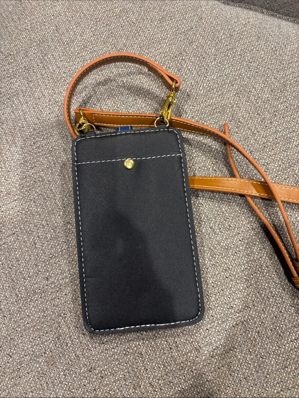 Panimal Blue Cartoon Squirrel Crossbody Phone Pouch with Brown Strap
